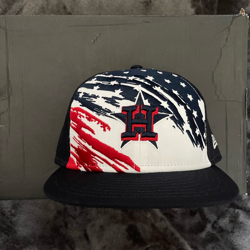 Houston Astros Team Issued 4th of July New Era Fitted Hat size 7 3/8 Brand New